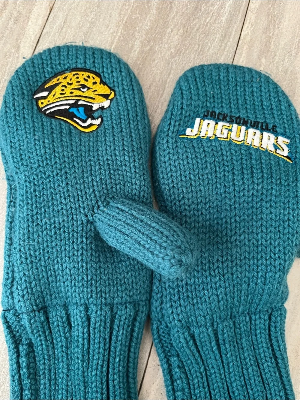 Vintage Jacksonville Jaguars Nfl Football Winter Gloves Mittens Logo Thick Teal
